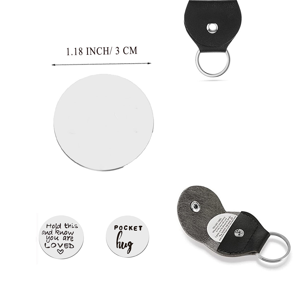 HUPSRC39 Stainless Steel Double Sided Inspirational Gift Round Shaped