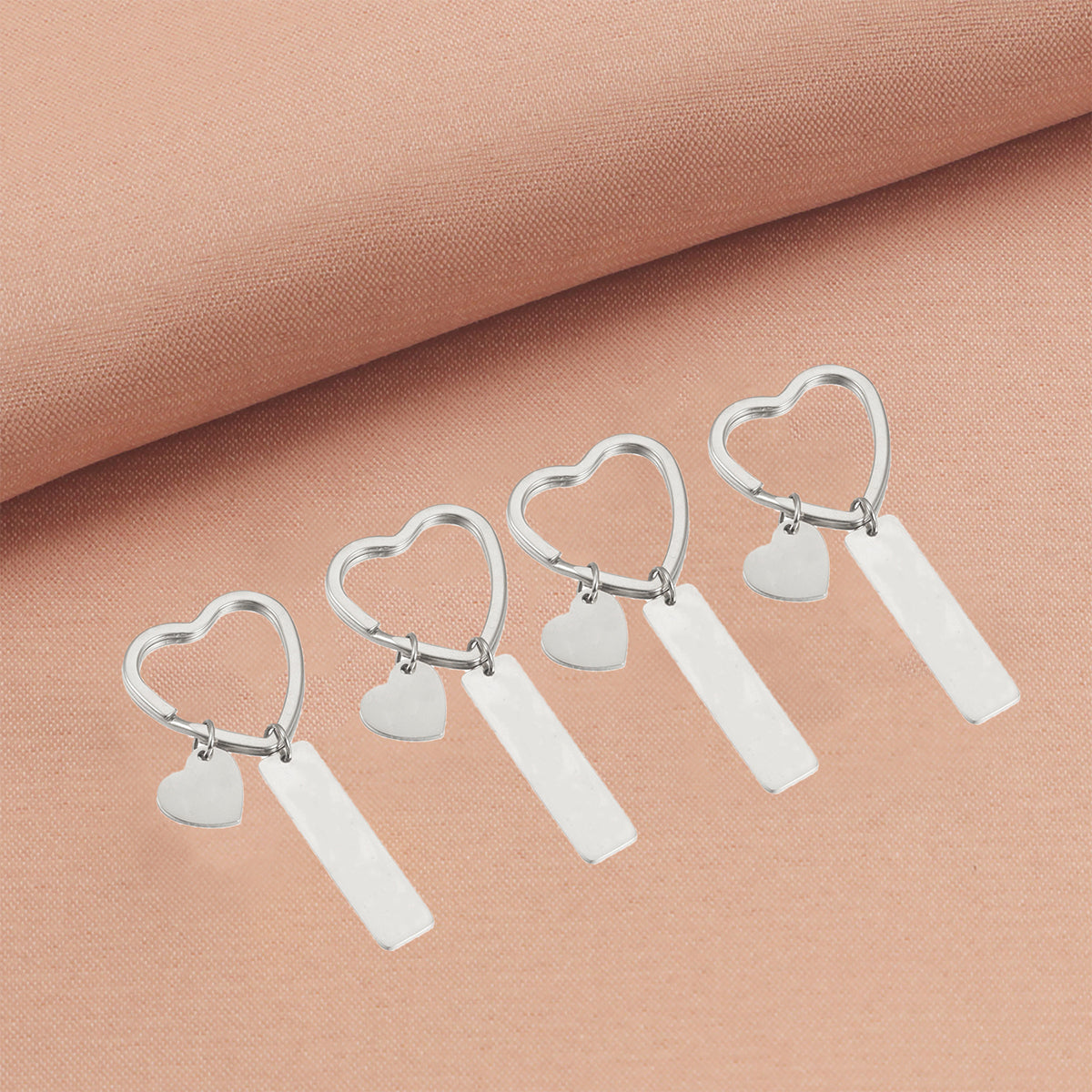 SUPSRC51 Stainless Steel Keychain With Heart Circle