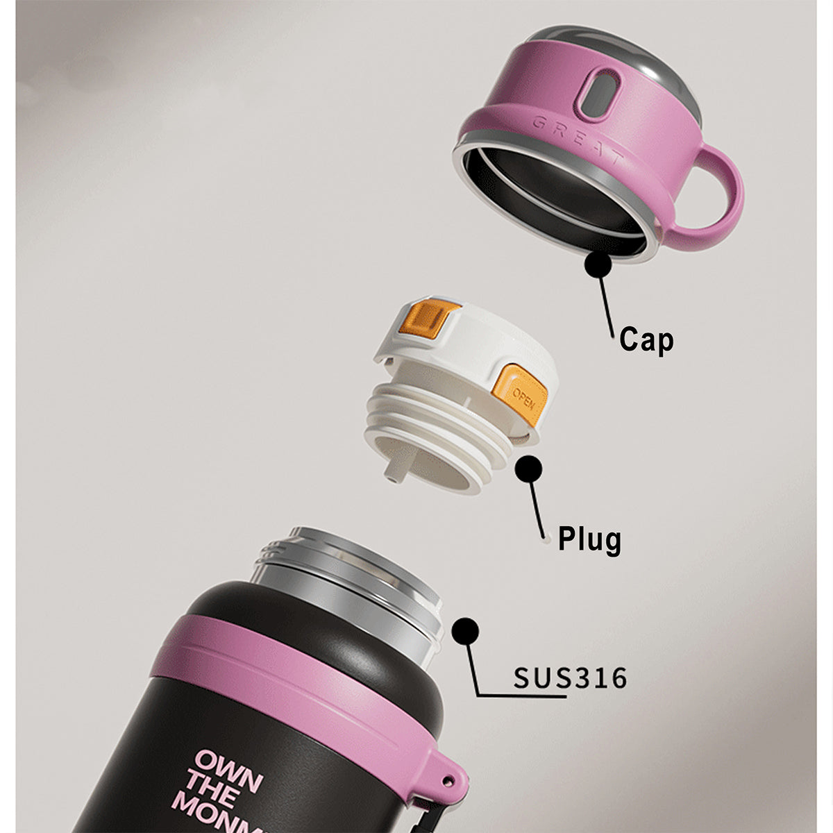 SUPSRC94 32oz Sports Water Bottle Vavuum Bottle