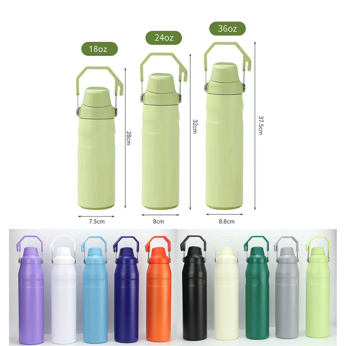 SUPSRC95 36oz Sports Water Bottle Vavuum Bottle