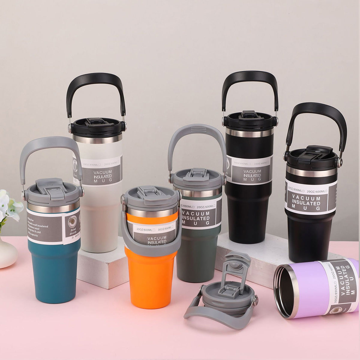 SUPSRC96 32 Oz. Stainless Steel Vacuum Insulated Mug with Straw and Carry Loop
