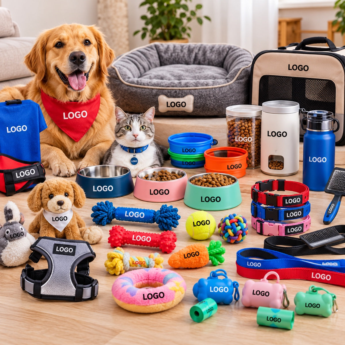 Custom pet products wholesale: bulk pet supplies and accessories with your logo