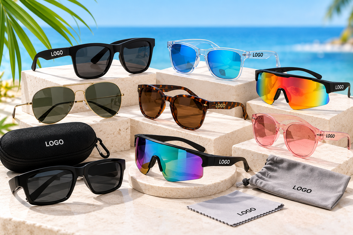 Custom sunglasses in bulk: wholesale promotional sunglasses with logo printing