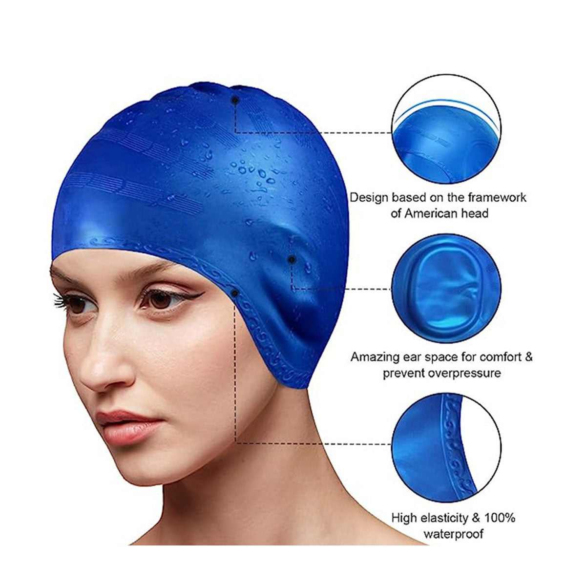 NW021 Silicone Ear Protection Swim Caps