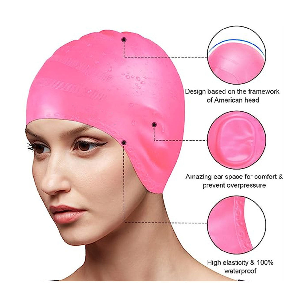 NW021 Silicone Ear Protection Swim Caps