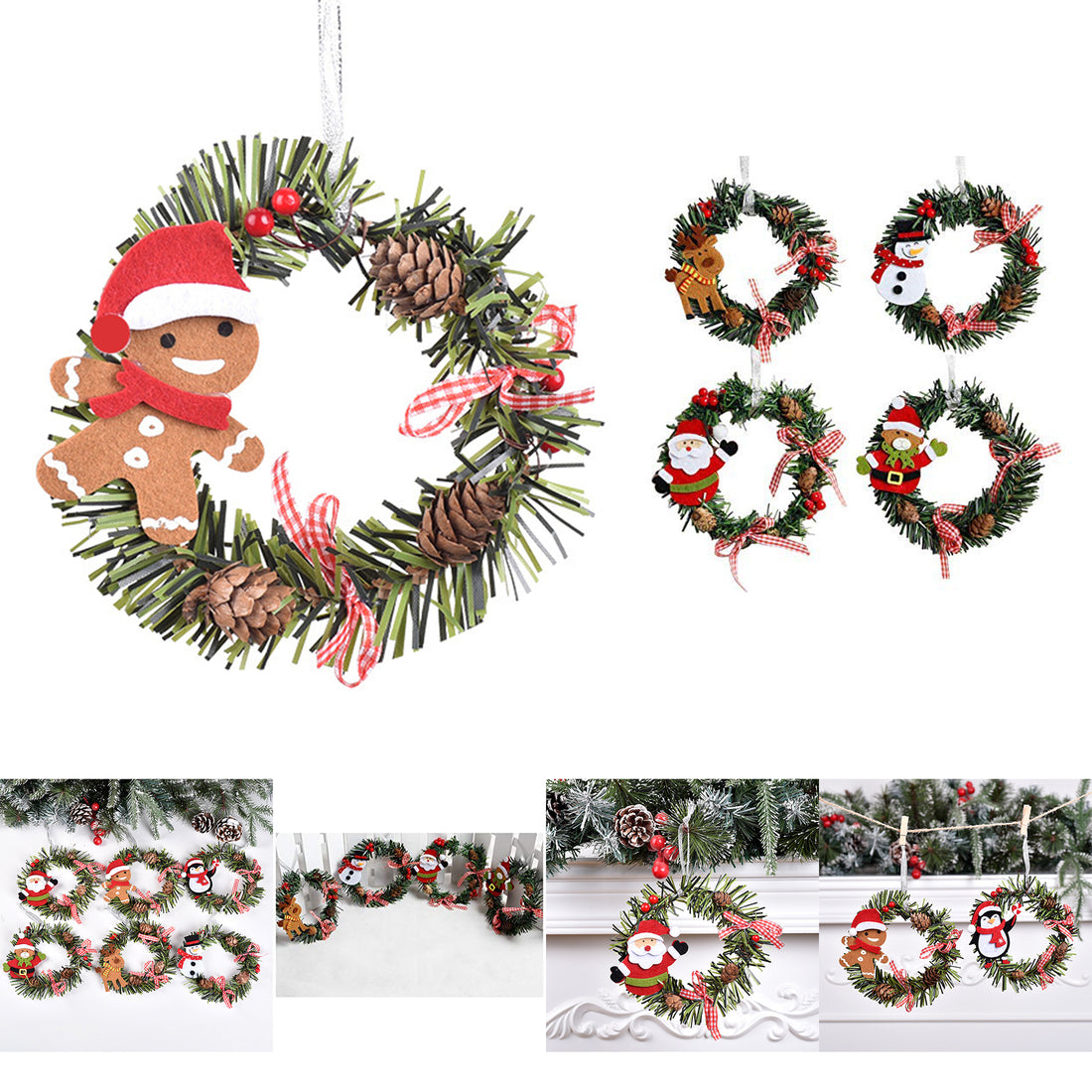 SUPSCH308 Weihnachts-Kiefernkränze für die Haustür