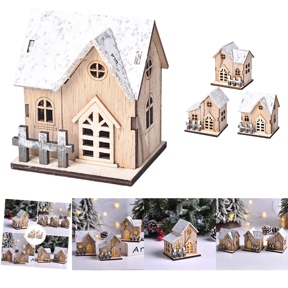 SUPSCH306 Tischdekoration, Weihnachtsdorf, Häuser, Dekoration