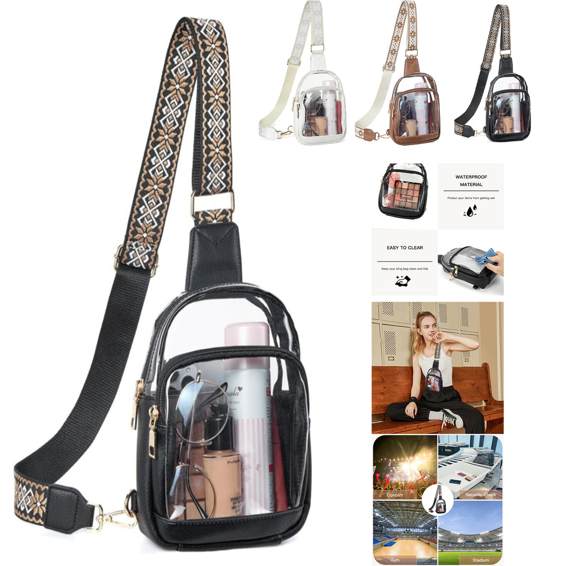 SUPSCH145 Clear Sling Bag