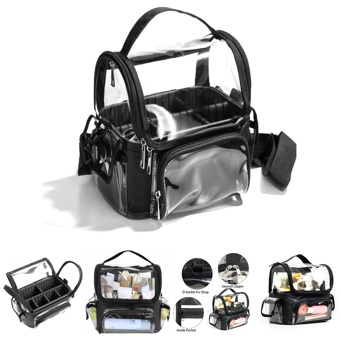 SUPSCH210 Transparent PVC Clear Travel Makeup Brush Holder