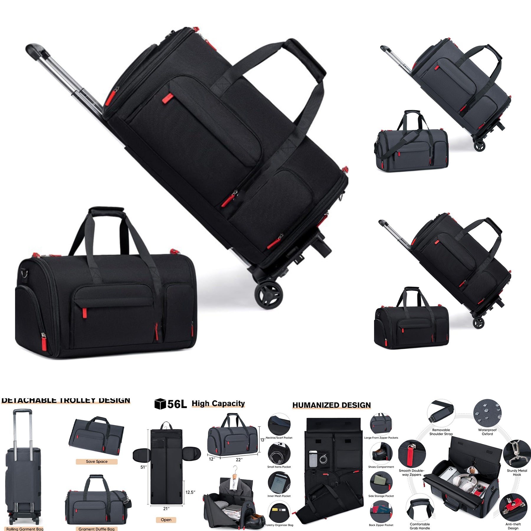SUPSCH189 Rolling Garment Bags for Travel