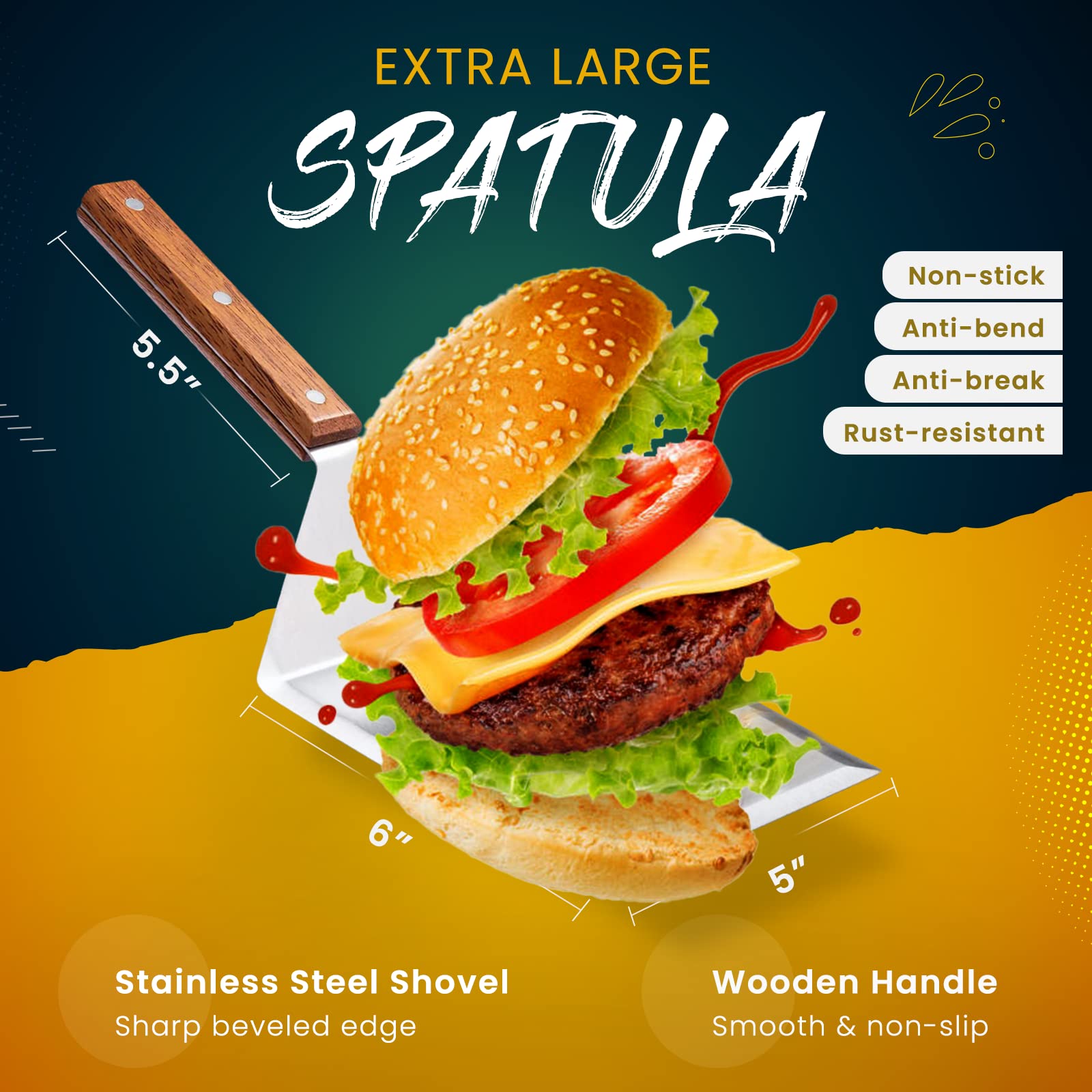 SUPSCH292 Extra Wide Spatula with Beveled Edges