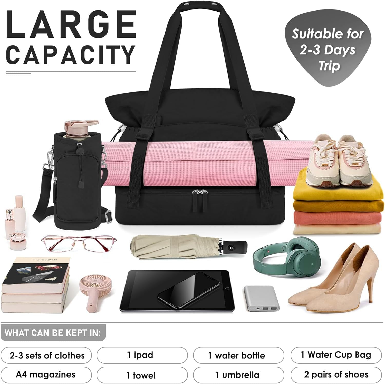 SUPSCH169 Yogamatten-Tasche mit Wasserflaschentasche