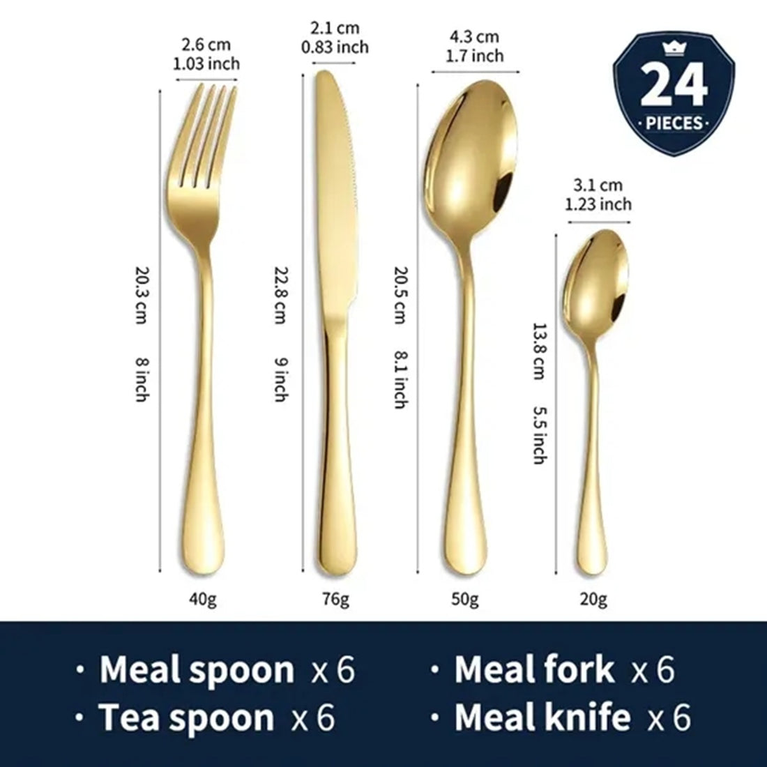 HUPSBY325 24 pieces Stainless Steel Cutlery Set