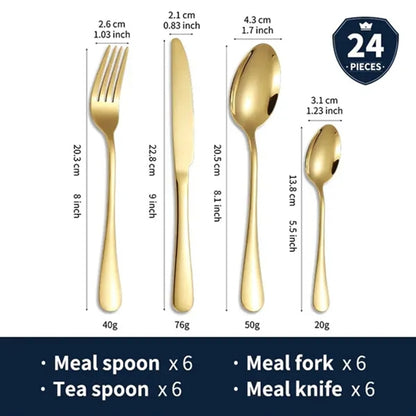 HUPSBY325 24 pieces Stainless Steel Cutlery Set