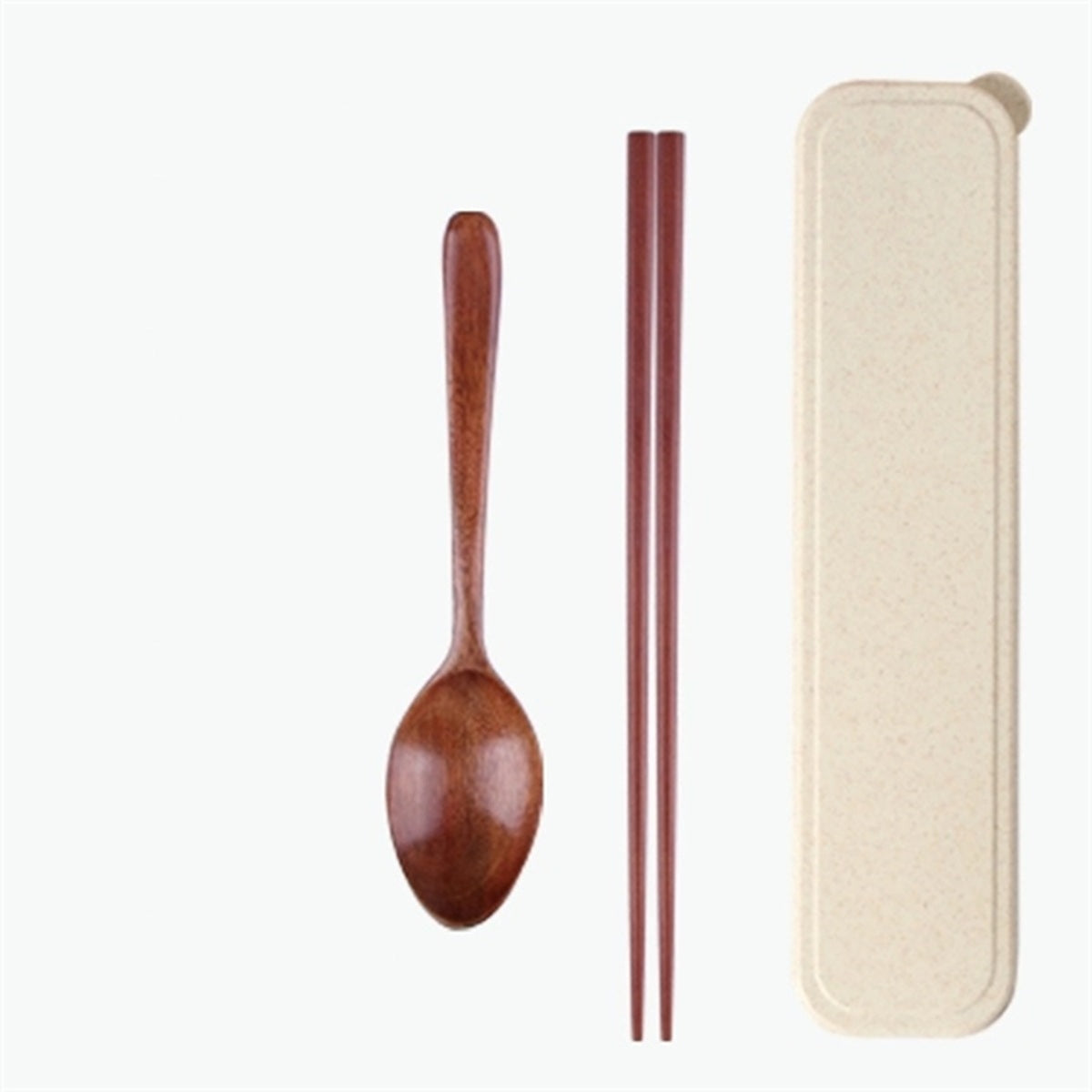 HUPSBY336 Portable Wooden Chopsticks Spoon Tableware Set