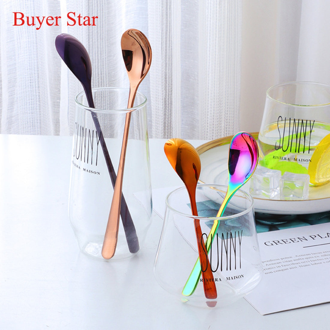 HUPSBY347 Colorful Long Handle Spoon