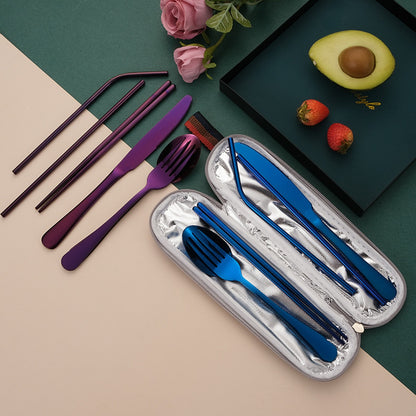 HUPSBY349 Set of 9 Portable Stainless Steel Utensils