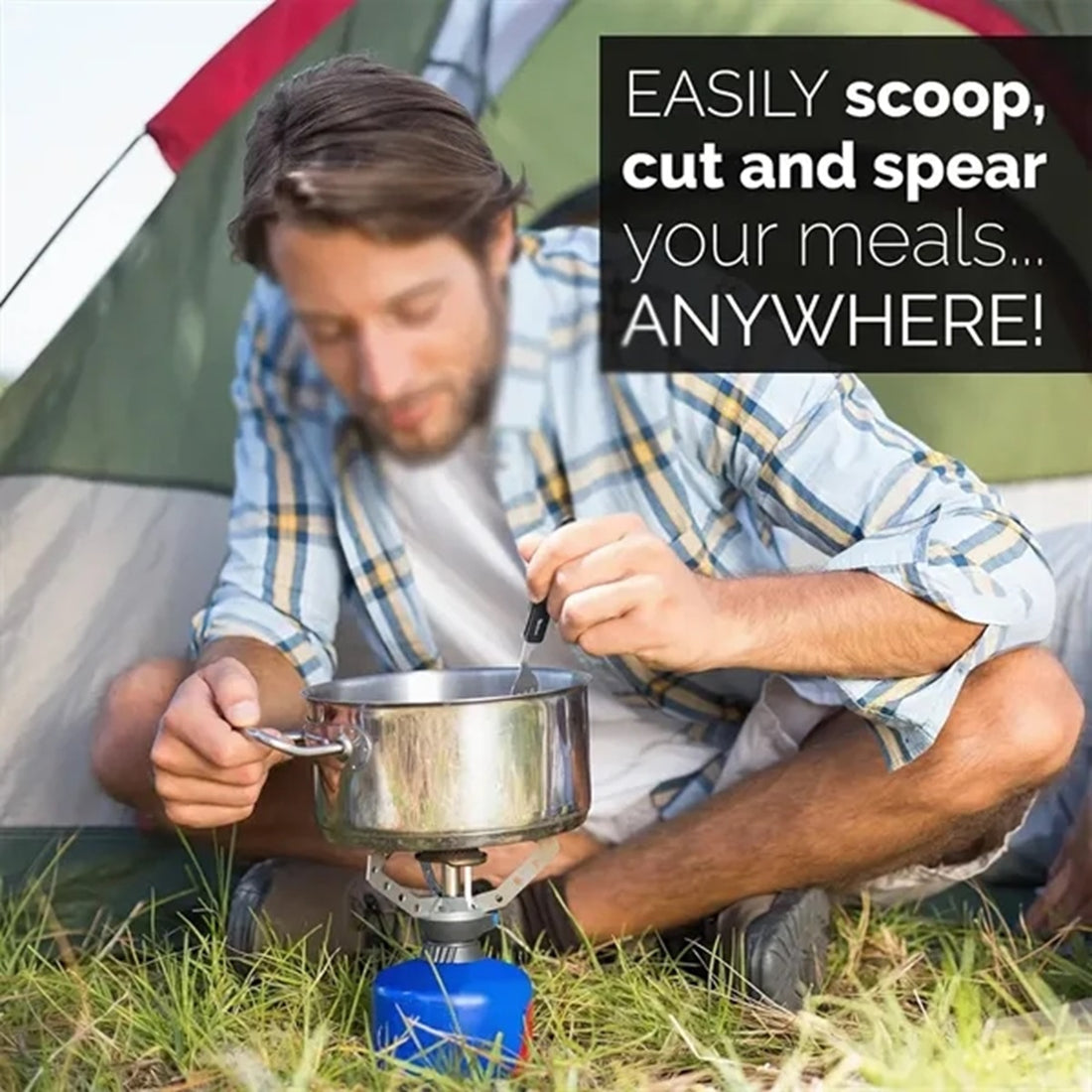 HUPSBY384 Multifunctional Camping Stainless Steel Cutlery Set