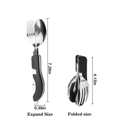 HUPSBY384 Multifunctional Camping Stainless Steel Cutlery Set