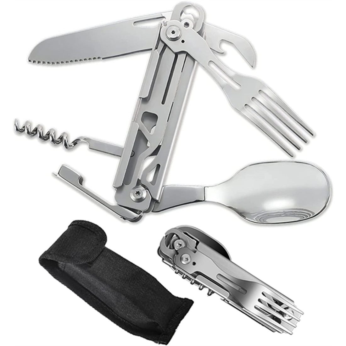 HUPSBY398 Multi-Function Camping Utensil Flatware Set