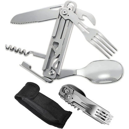 HUPSBY398 Multi-Function Camping Utensil Flatware Set