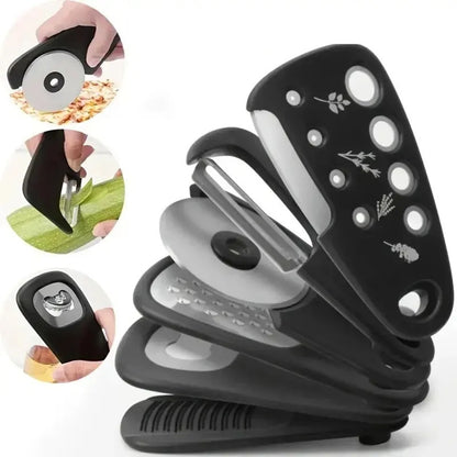 HUPSBY412 Compact 6-in-1 Kitchen Gadget Set w/ Stainless Steel Blades