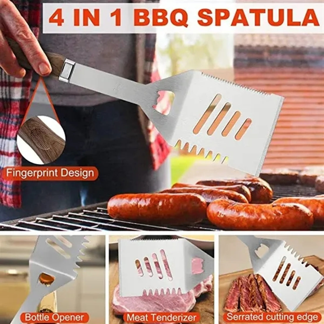 HUPSBY451 21pcs Extra Thick Stainless Steel Grill Tool Set