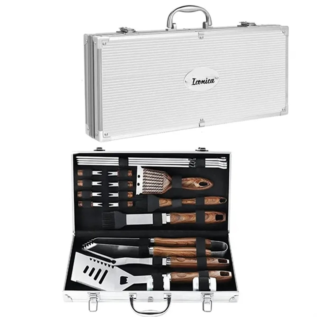 HUPSBY451 21pcs Extra Thick Stainless Steel Grill Tool Set