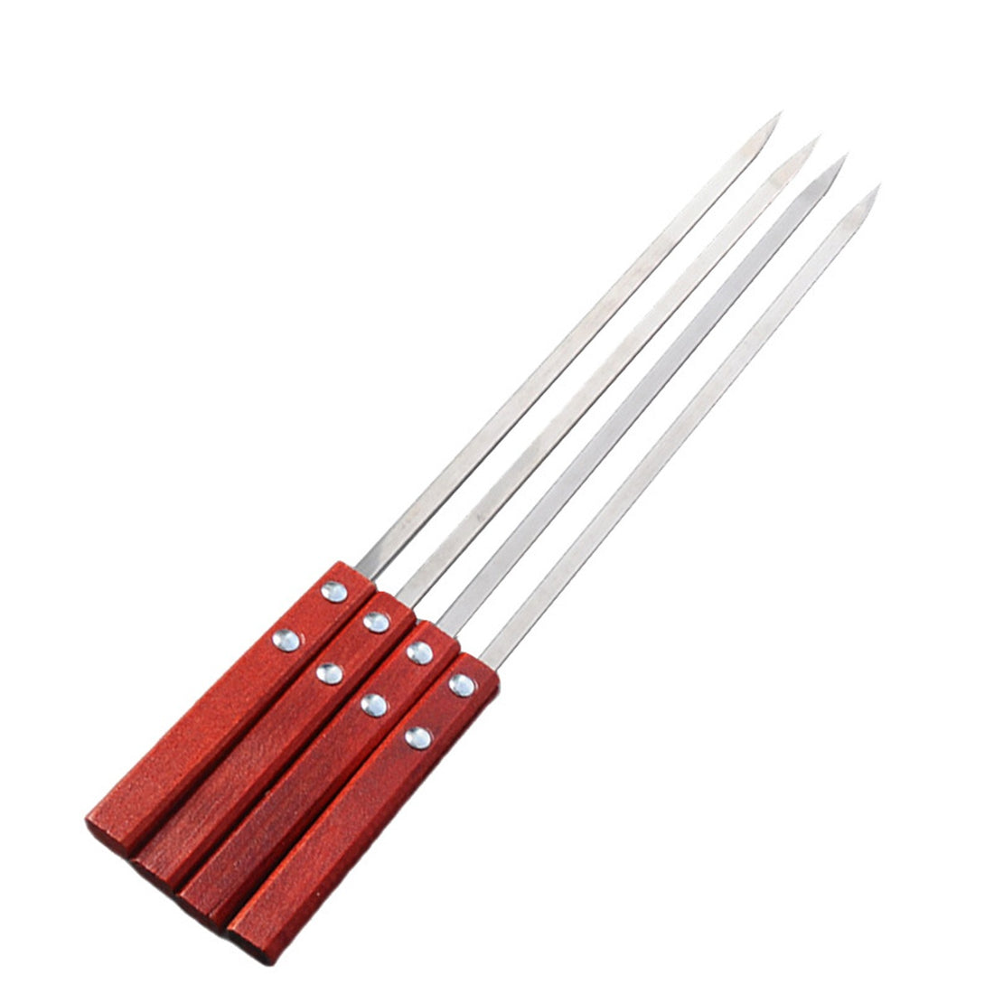 HUPSBY456 Reusable Stainless Steel BBQ Kabob Skewer with Wood Handle