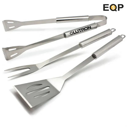 HUPSBY463 3pc Stainless Steel BBQ Tool Set for Outdoor Camping/Grills