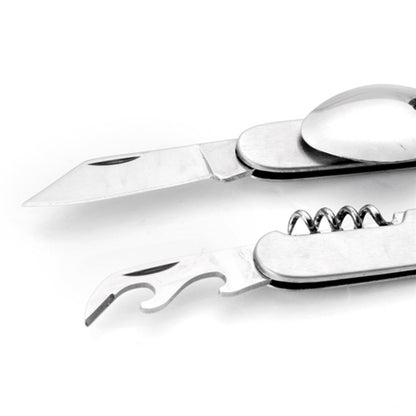 HUPSBY465 6-in-1 Multi-Function Camping Folding Knife and Fork