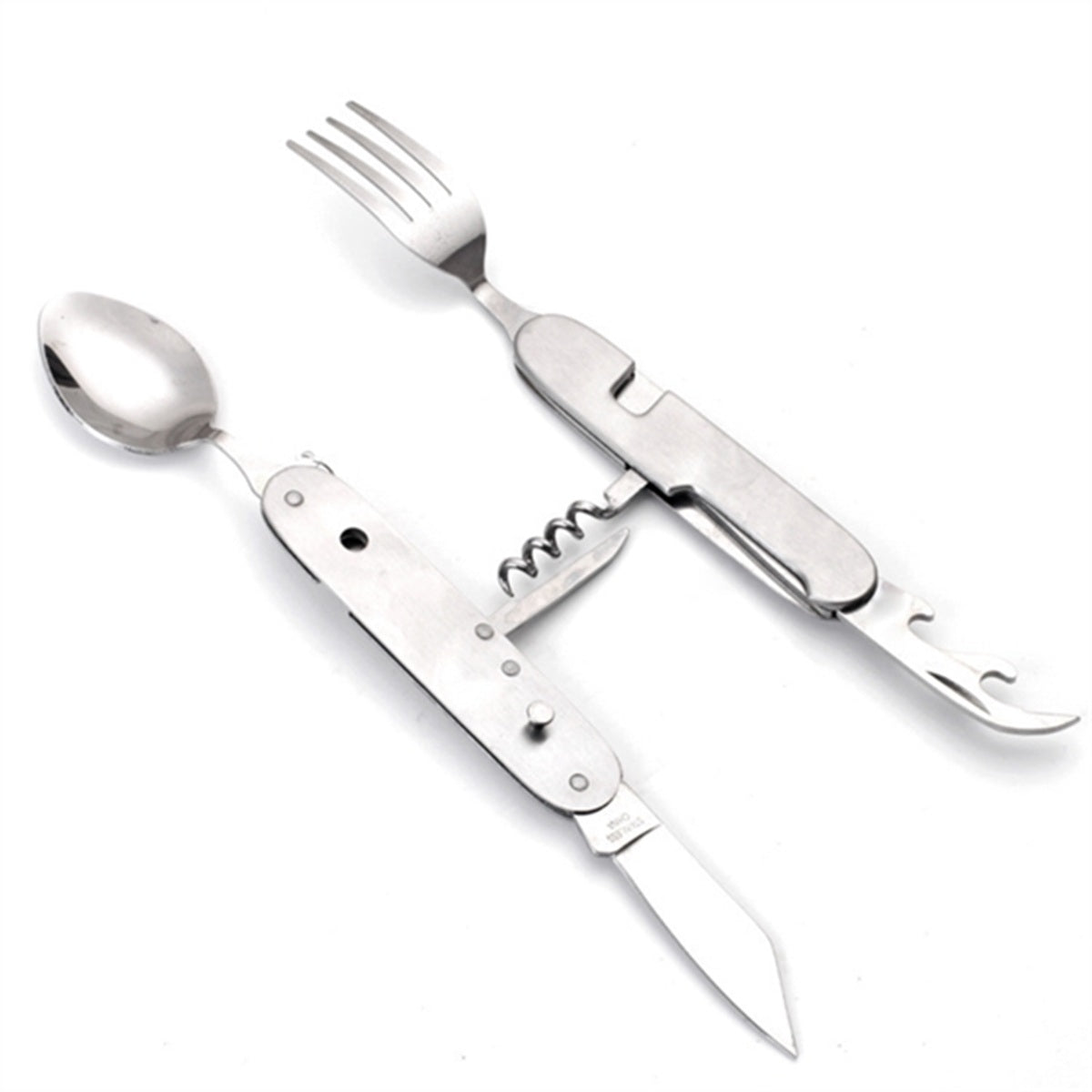 HUPSBY465 6-in-1 Multi-Function Camping Folding Knife and Fork
