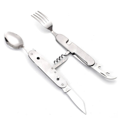HUPSBY465 6-in-1 Multi-Function Camping Folding Knife and Fork