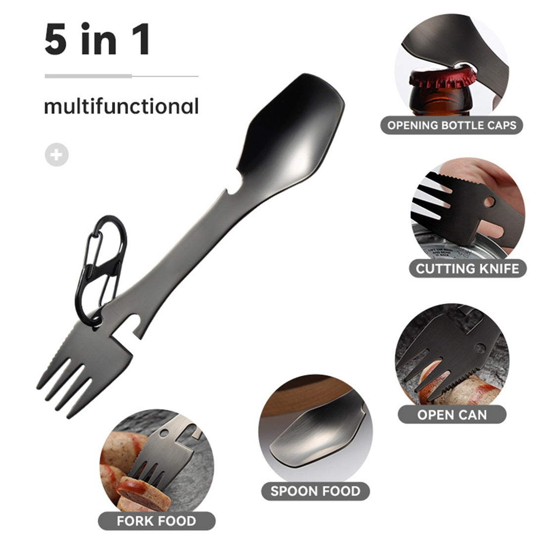 HUPSBY467 5 in 1 Multifunctional Stainless Steel Spork