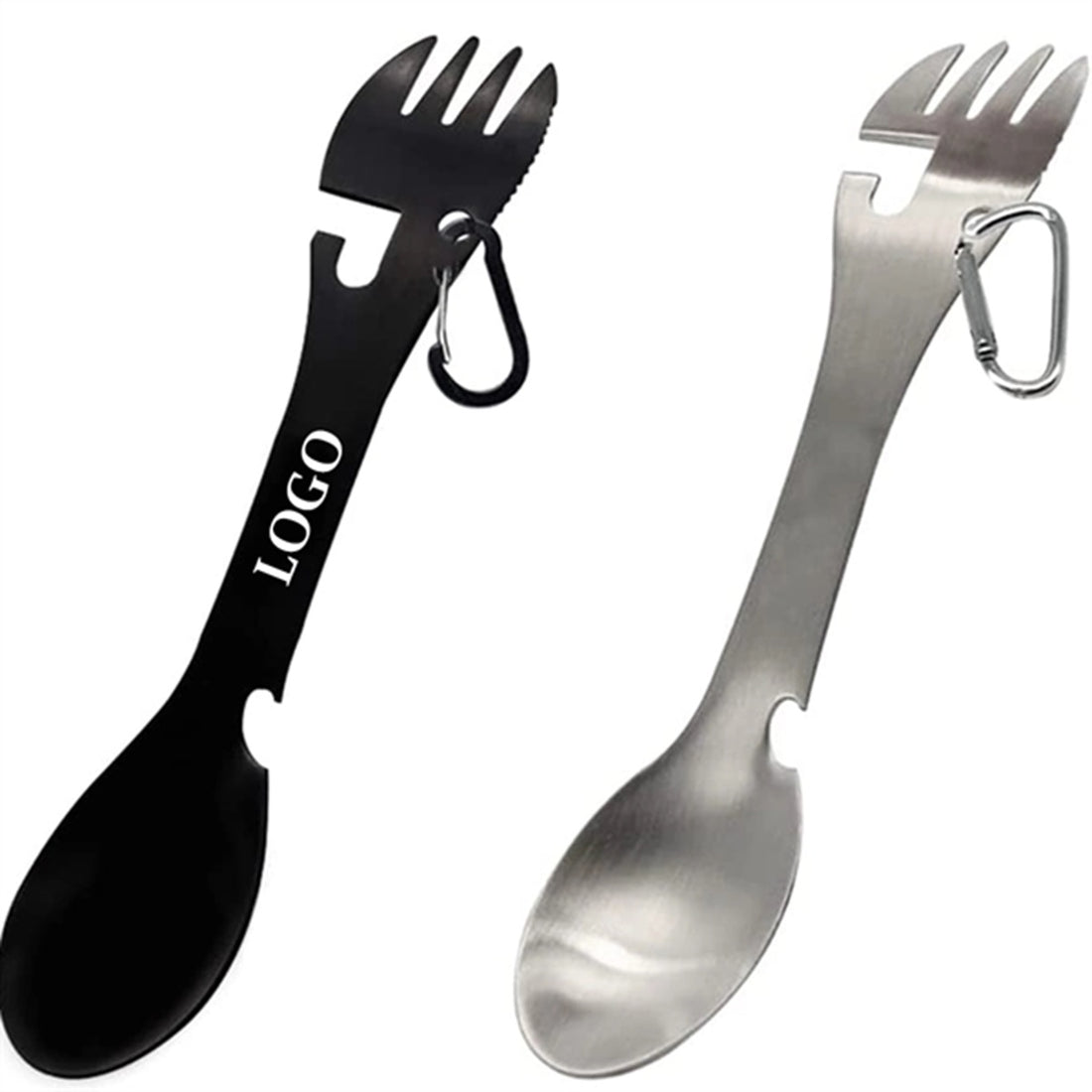 HUPSBY476 Camping Spoon Fork Bottle Opener Multifunctional Tool with C