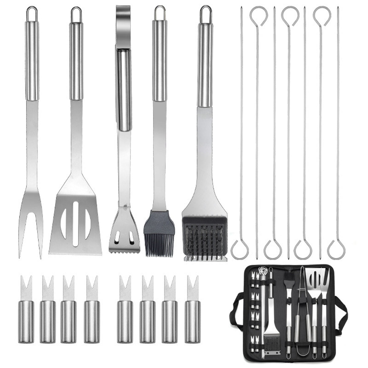 HUPSBY487 BBQ Grilling Utensil 20 Pcs Set