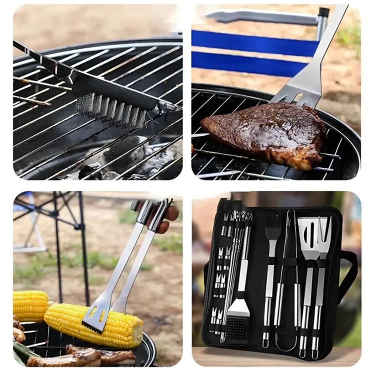 HUPSBY487 BBQ Grilling Utensil 20 Pcs Set