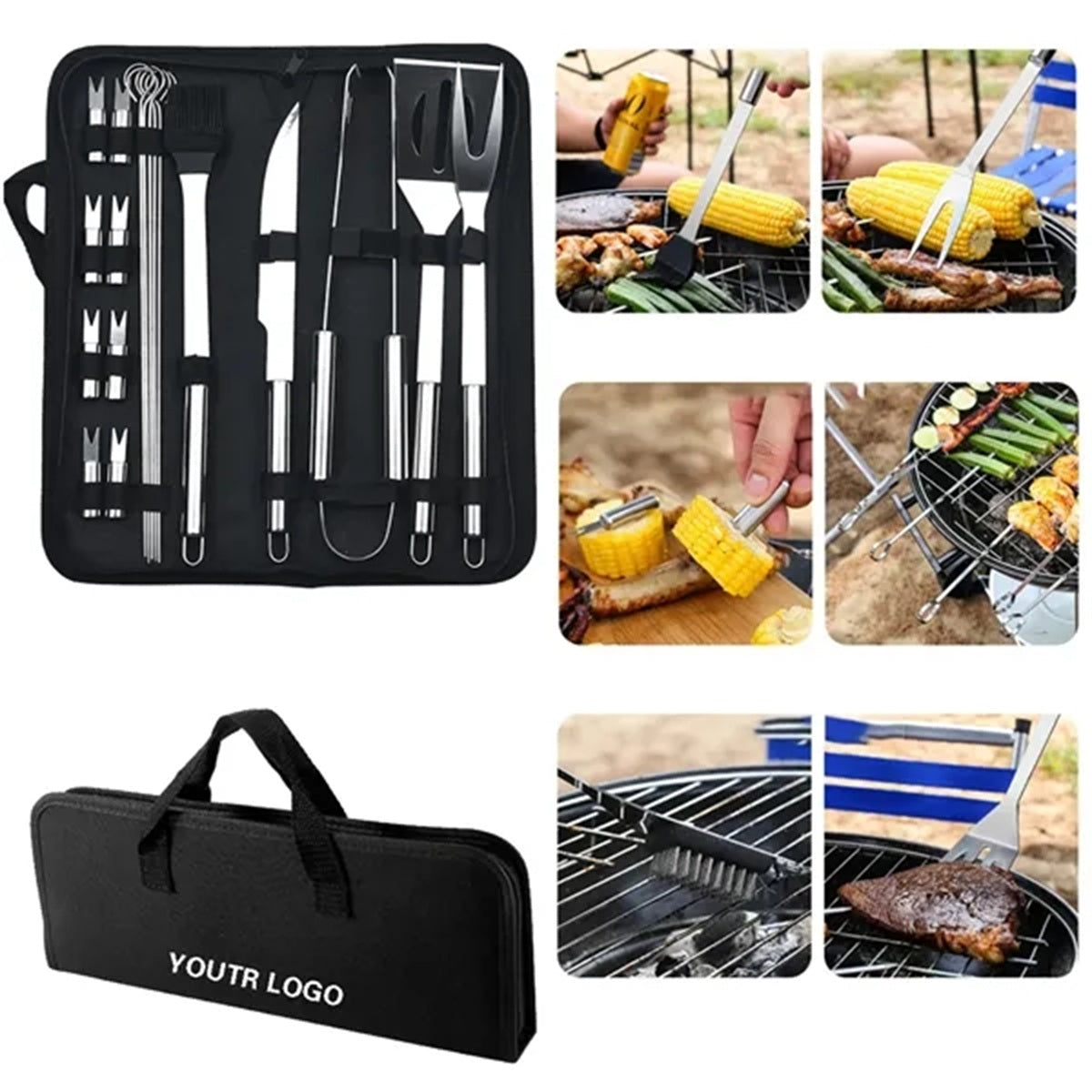 HUPSBY487 BBQ Grilling Utensil 20 Pcs Set