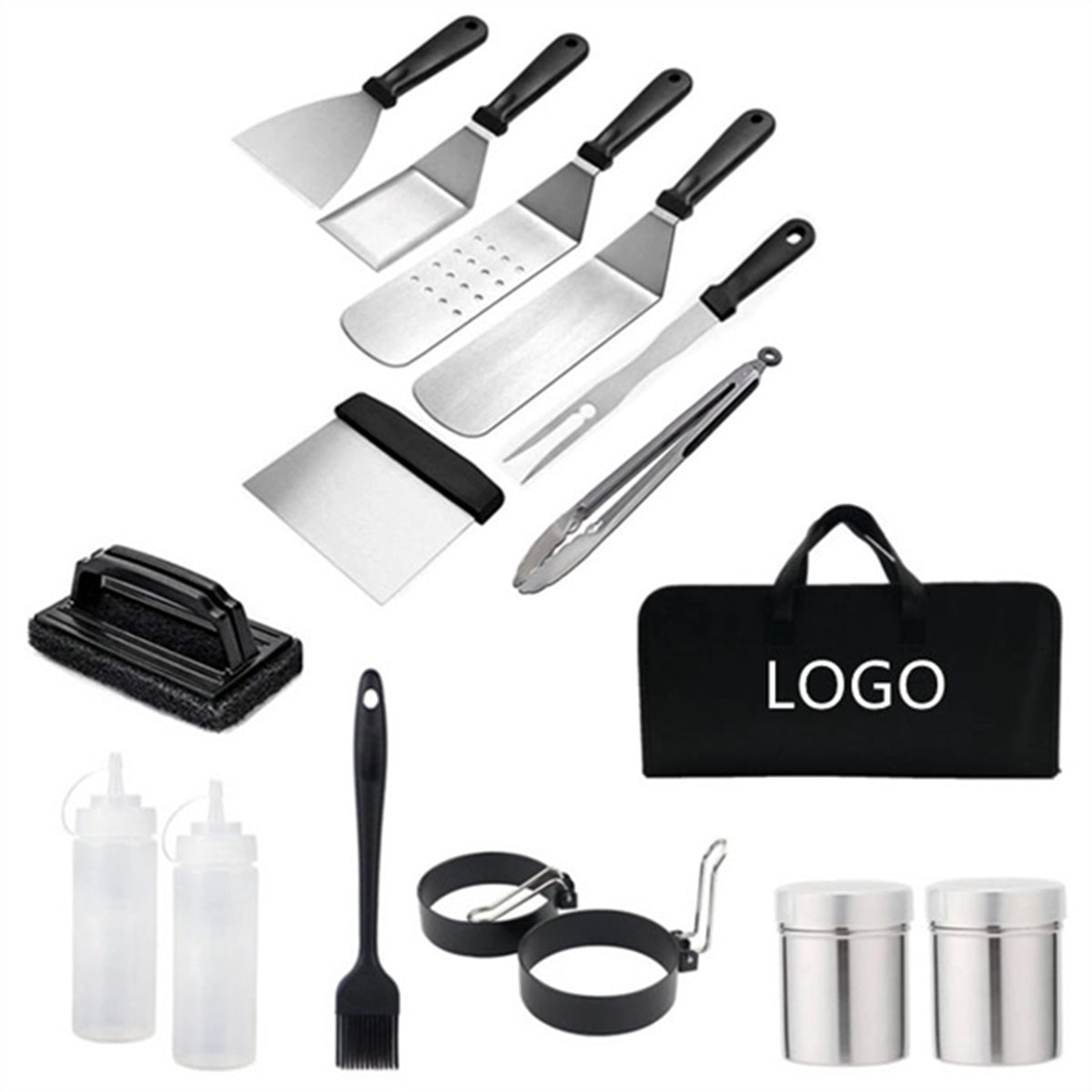 HUPSBY490 Griddle Accessories 15pcs Flat Top Grill Tools Set