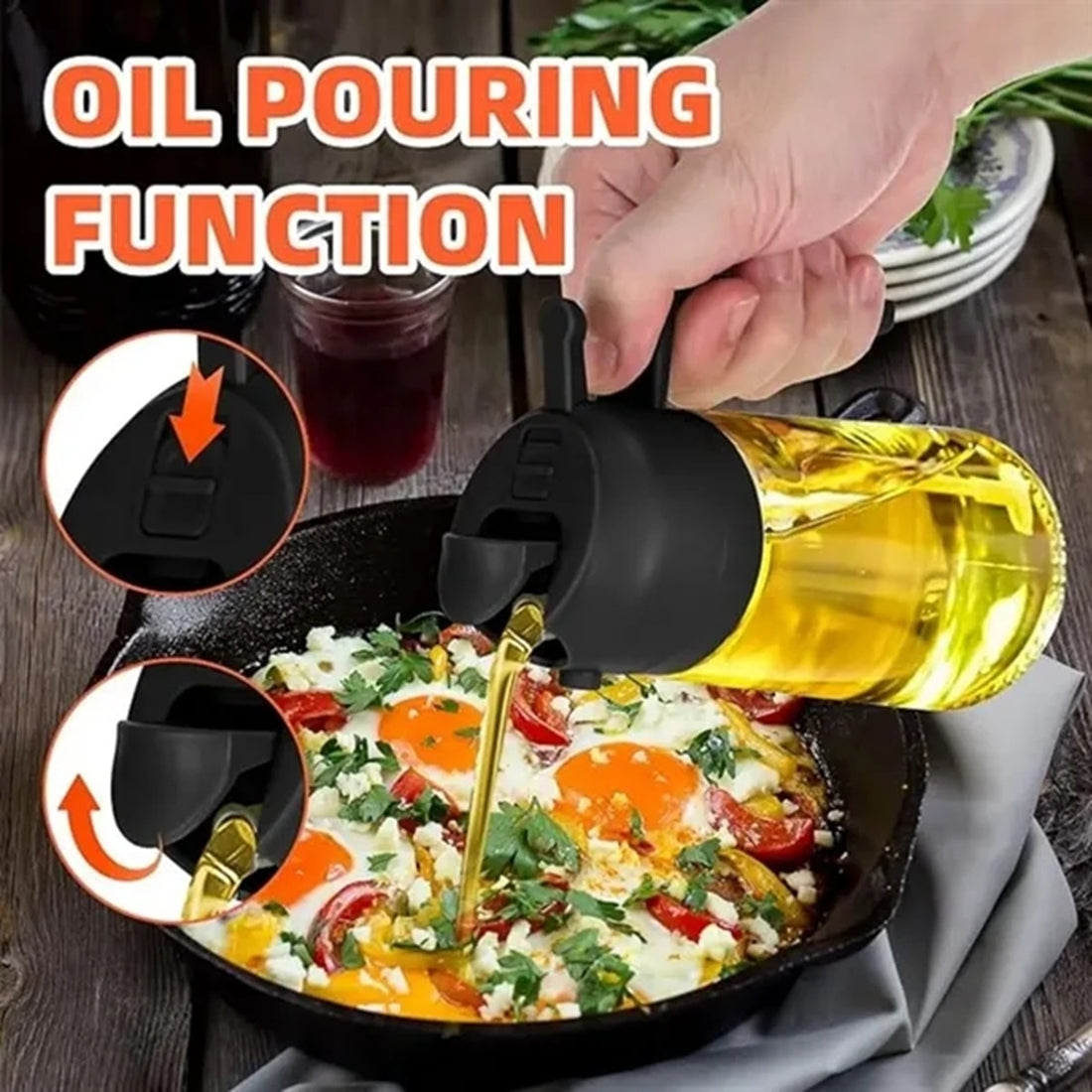 HUPSBY508 2-In-1 Olive Oil Dispenser Bottle And Sprayer