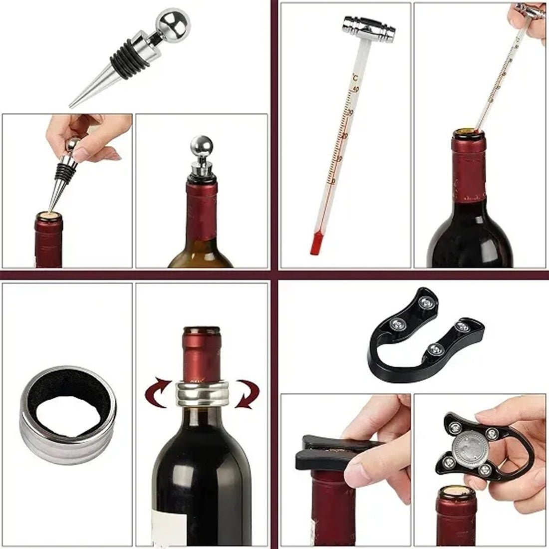 HUPSBY510 Luxury Rabbit Head Corkscrew Wine Opener Set Accessories