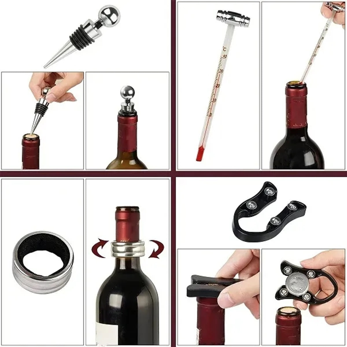 HUPSBY510 Luxury Rabbit Head Corkscrew Wine Opener Set Accessories