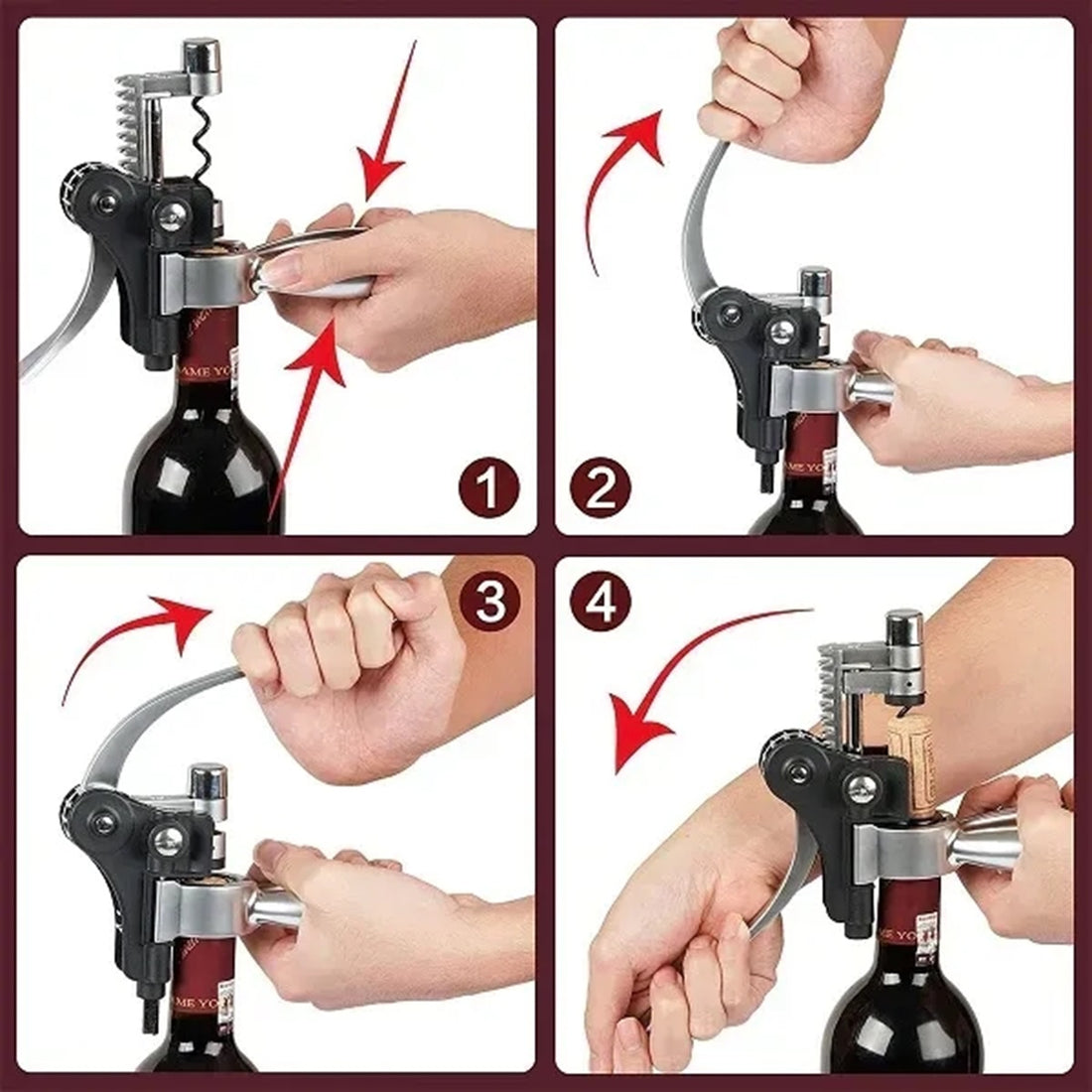 HUPSBY510 Luxury Rabbit Head Corkscrew Wine Opener Set Accessories
