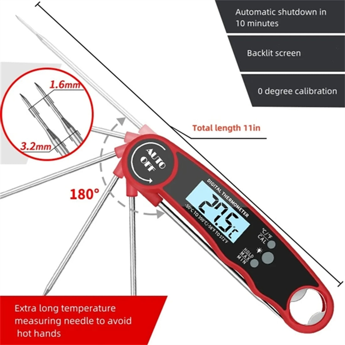 HUPSBY519 Digital Instant Read Meat Thermometer