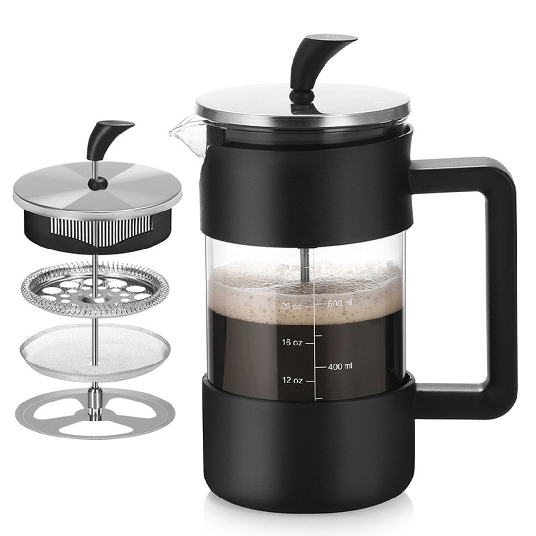 HUPSBY526 Borosilicate Glass Heat Resistant French Press Coffee Maker