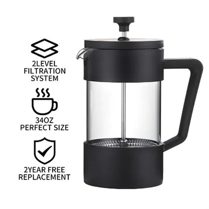 HUPSBY526 Borosilicate Glass Heat Resistant French Press Coffee Maker