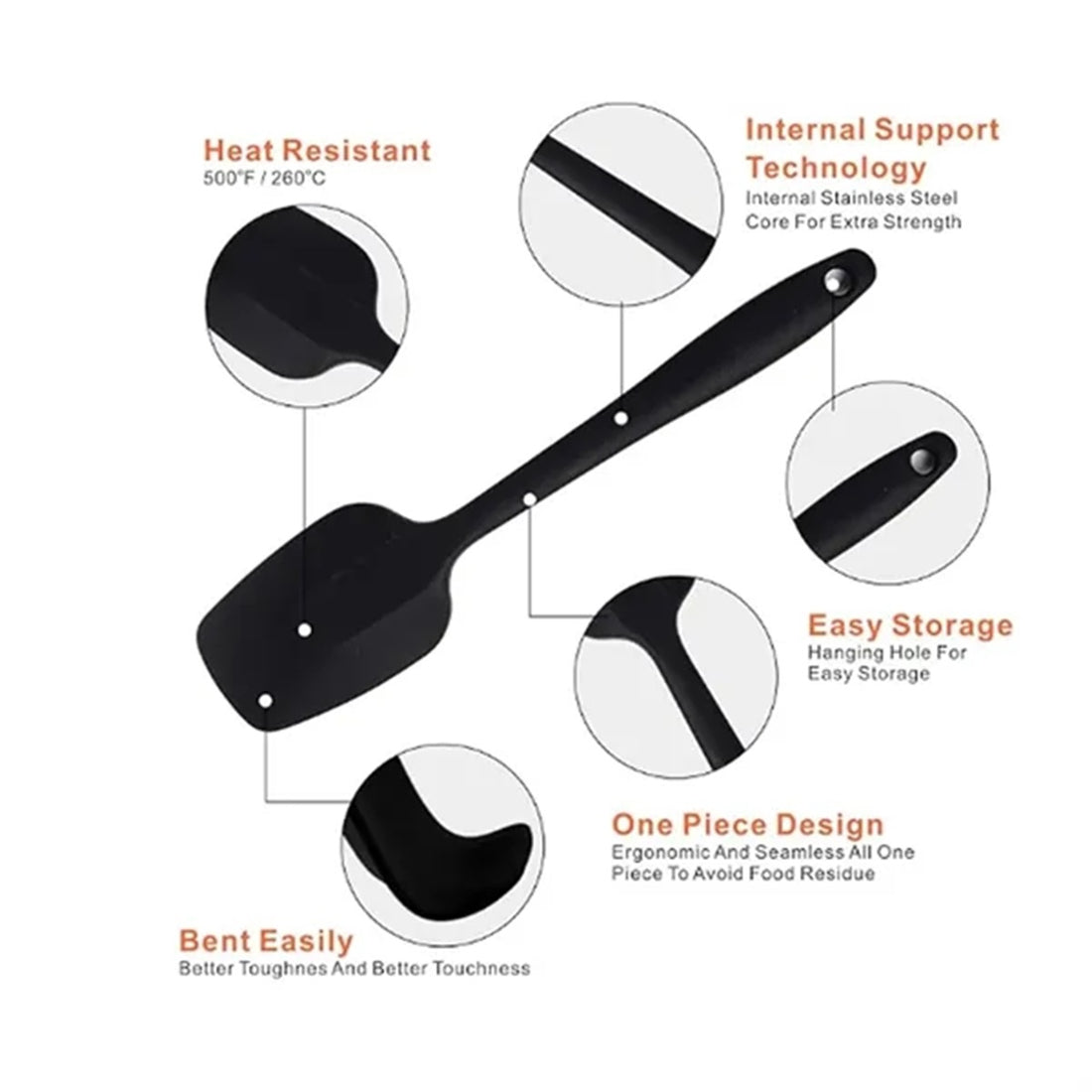 HUPSBY553 Food Grade Silicone Soup spoonHeat Resistant Baking Tool