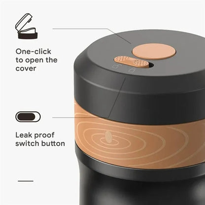 HUPSBY573 Portable French Press Car-Go Coffee Maker Insulated Bottle