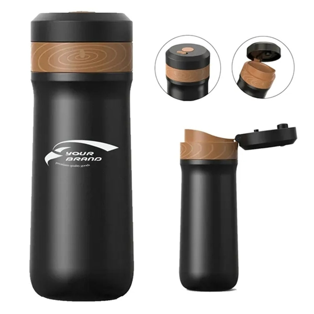 HUPSBY573 Portable French Press Car-Go Coffee Maker Insulated Bottle