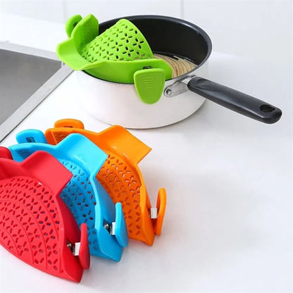 HUPSBY585 Silicone Clip on Strainer for Pots Pan Pasta